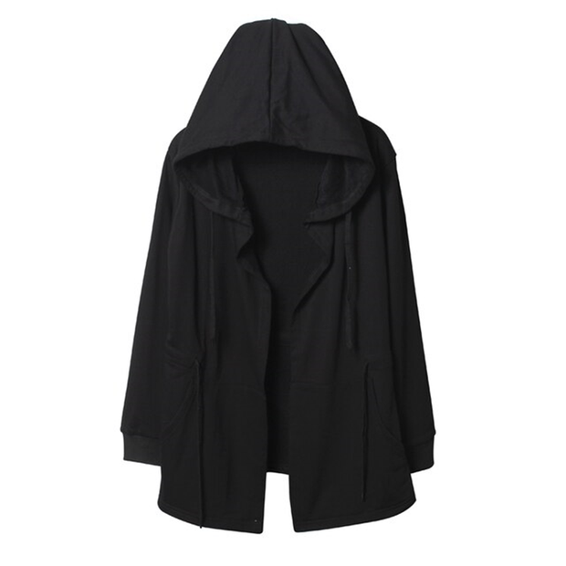 Black bybb dark techwear overcoat comes with hood