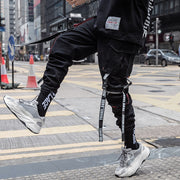 Techwear pants with straps multiple pockets on both sides