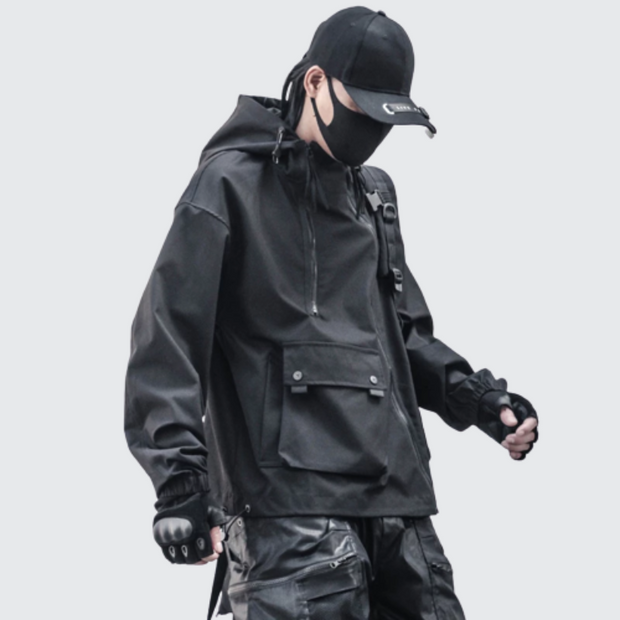 Cargo Jacket Black Techwear UK