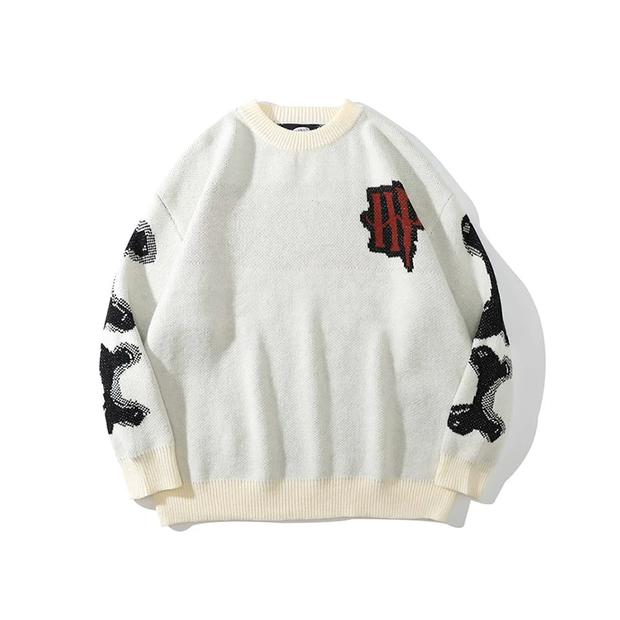 White skeleton sweater pattern type