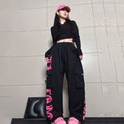 Black And Pink Cargo Pants