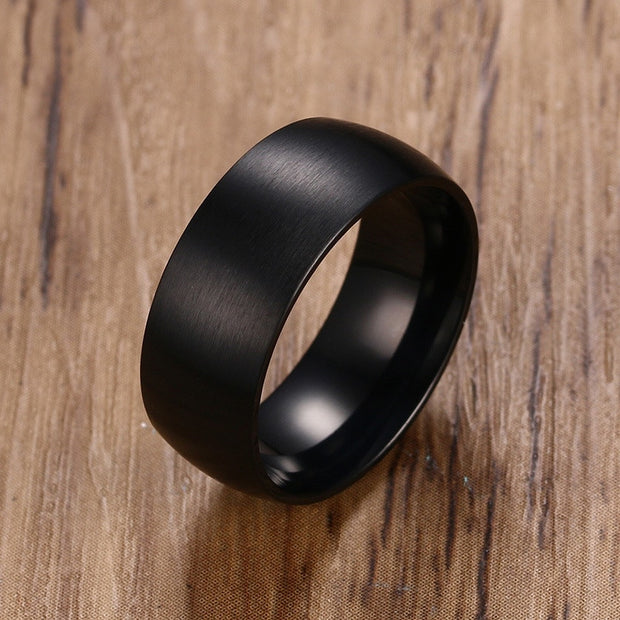 Solid Plain Black Ring