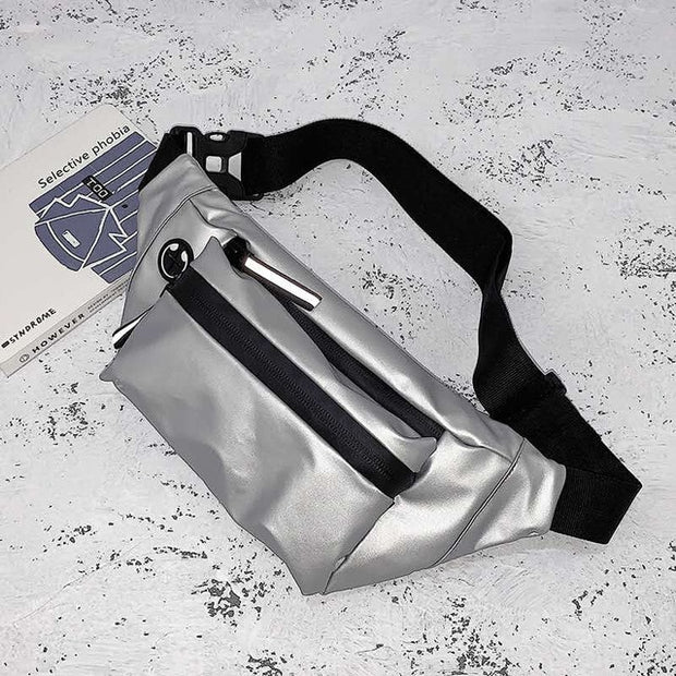 Reflective Zipper Waist Bag