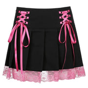 Black And Pink Mini Skirt