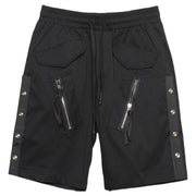 double zipper shorts black