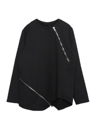 Black Long Sleeve Zip Up Shirt