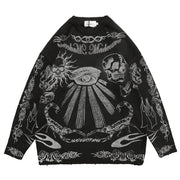 skull pattern sweater black